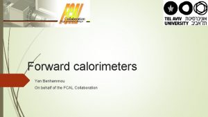 Forward calorimeters Yan Benhammou On behalf of the