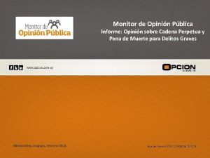 Monitor de Opinin Pblica Informe Opinin sobre Cadena