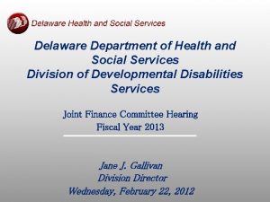 Delaware Department of Health and Social Services Division