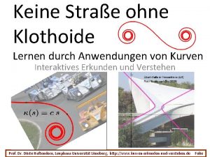 Keine Strae ohne Klothoide Lernen durch Anwendungen von