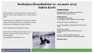 Invitasjon til snhuletur 21 22 mars 2015 Salten