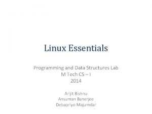 Linux Essentials Programming and Data Structures Lab M