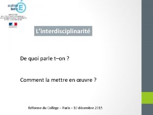 Linterdisciplinarit De quoi parle ton Comment la mettre