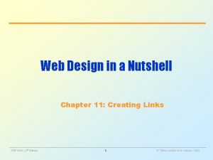 Web Design in a Nutshell Chapter 11 Creating