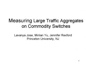 Measuring Large Traffic Aggregates on Commodity Switches Lavanya