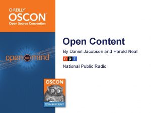 Open Content By Daniel Jacobson and Harold Neal