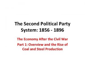 The Second Political Party System 1856 1896 The