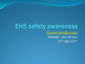 EHS safety awareness Environmentmit edu Website ehs mit