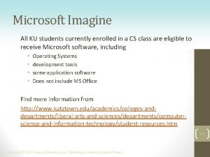 Microsoft Imagine All KU students currently enrolled in