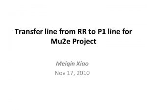 Transfer line from RR to P 1 line