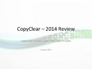 Copy Clear 2014 Review Eoghan Nolan Joe Clancy