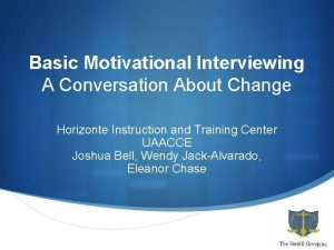 Basic Motivational Interviewing A Conversation About Change Horizonte