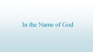 In the Name of God Case Presentation By