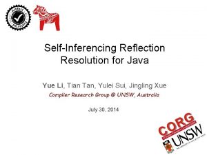 SelfInferencing Reection Resolution for Java Yue Li Tian
