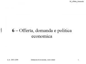 copertina 06offertadomanda 6 Offerta domanda e politica economica