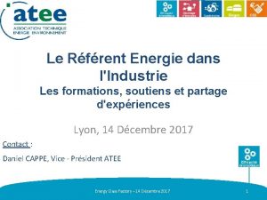 Le Rfrent Energie dans lIndustrie Les formations soutiens