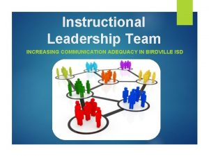Instructional Leadership Team INCREASING COMMUNICATION ADEQUACY IN BIRDVILLE