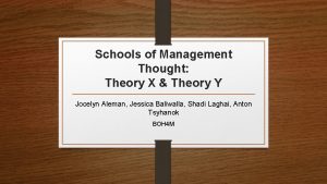 Schools of Management Thought Theory X Theory Y