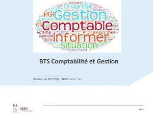 BTS Comptabilit et Gestion Sminaire du 25112014 ENC