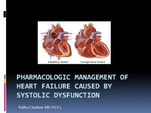 PHARMACOLOGIC MANAGEMENT OF HEART FAILURE CAUSED BY SYSTOLIC