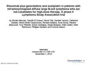 Rituximab plus gemcitabine and oxaliplatin in patients with