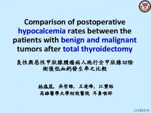 Comparison of postoperative hypocalcemia rates between the patients
