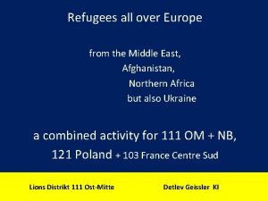 Titelmasterformat durch Klicken Refugees all over Europe bearbeiten