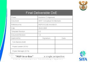 Final Deliverable Do E Phase Business IT Alignment