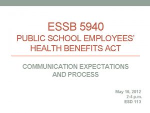 ESSB 5940 PUBLIC SCHOOL EMPLOYEES HEALTH BENEFITS ACT