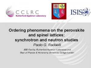 Ordering phenomena on the perovskite and spinel lattices