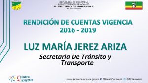 RENDICIN DE CUENTAS VIGENCIA 2016 2019 LUZ MARA