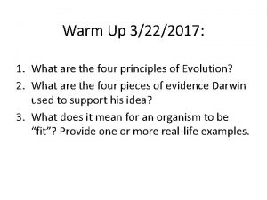 Warm Up 3222017 1 What are the four