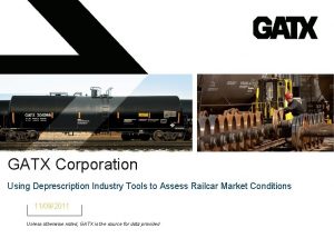 GATX Corporation Using Deprescription Industry Tools to Assess