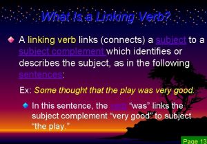 What Is a Linking Verb A linking verb