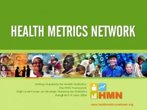 Setting Standards for Health Statistics The HMN Framework