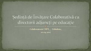 edin de nvare Colaborativ cu directorii adjunci pe