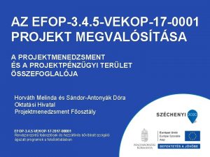 AZ EFOP3 4 5 VEKOP17 0001 PROJEKT MEGVALSTSA