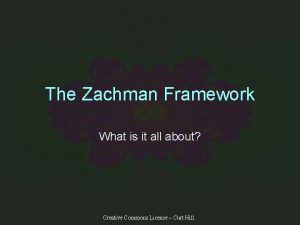 The Zachman Framework What is it all about