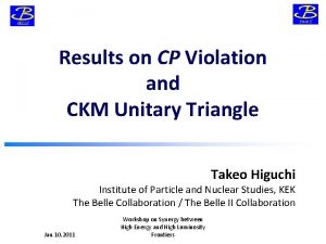 Results on CP Violation and CKM Unitary Triangle