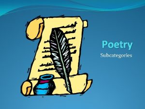 Poetry Subcategories Nursery Rhymes Fun usually short poems