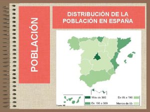 POBLACIN DISTRIBUCIN DE LA POBLACIN EN ESPAA Fuente