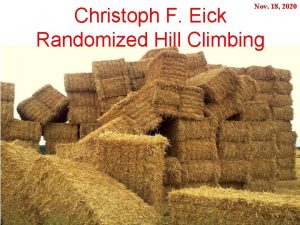 Nov 18 2020 Christoph F Eick Randomized Hill