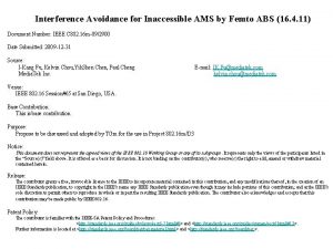 Interference Avoidance for Inaccessible AMS by Femto ABS