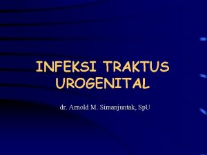 INFEKSI TRAKTUS UROGENITAL dr Arnold M Simanjuntak Sp