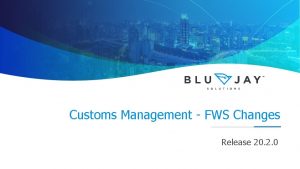 Customs Management FWS Changes Release 20 2 0