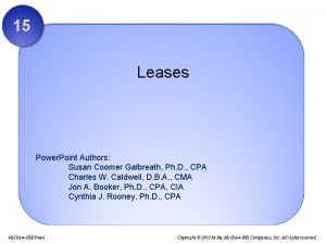 15 Leases Power Point Authors Susan Coomer Galbreath