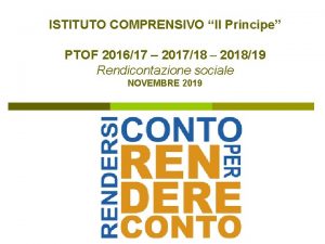 ISTITUTO COMPRENSIVO Il Principe PTOF 201617 201718 201819