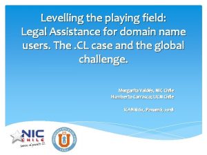 Levelling the playing field Legal Assistance for domain