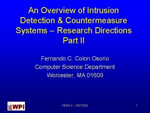 An Overview of Intrusion Detection Countermeasure Systems Research