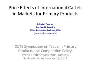 Price Effects of International Cartels in Markets for